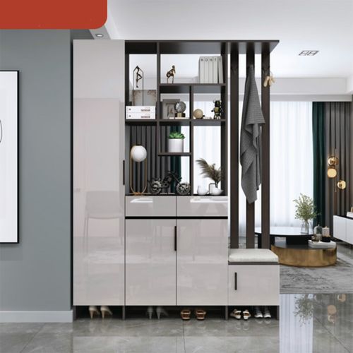 进门鞋柜酒柜(鞋柜带酒柜的效果图)