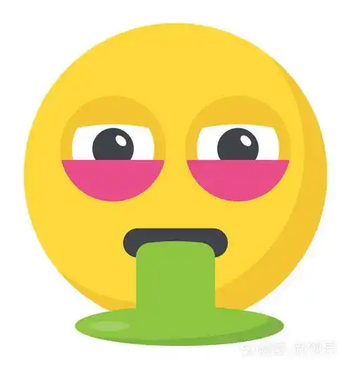 笑脸呕吐, 扁平图标恶心表情的设计