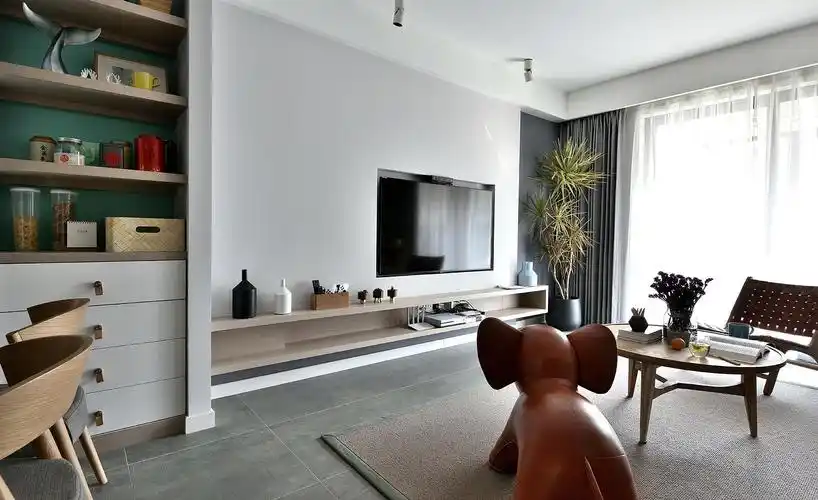 120㎡北欧风格家电视背景墙图片