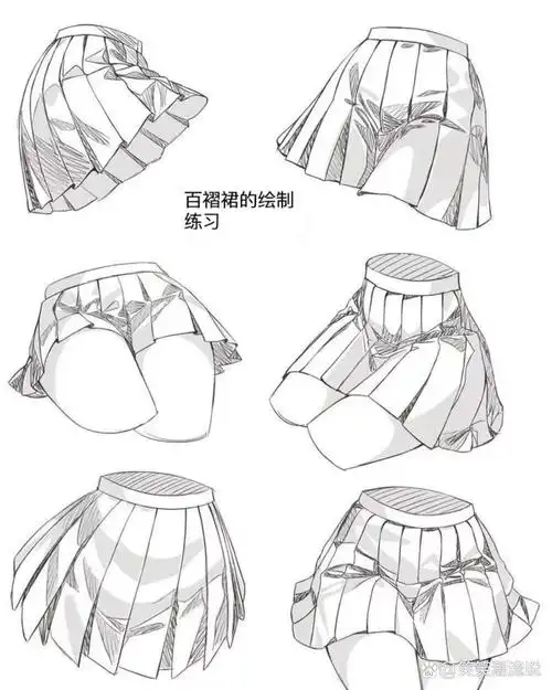 动漫人物裙子素描绘画教程