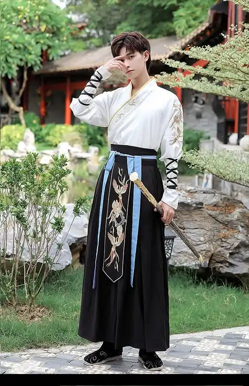 古风汉服男古装全套武侠风剑客学生表演服大码仙套装两岸花802上衣