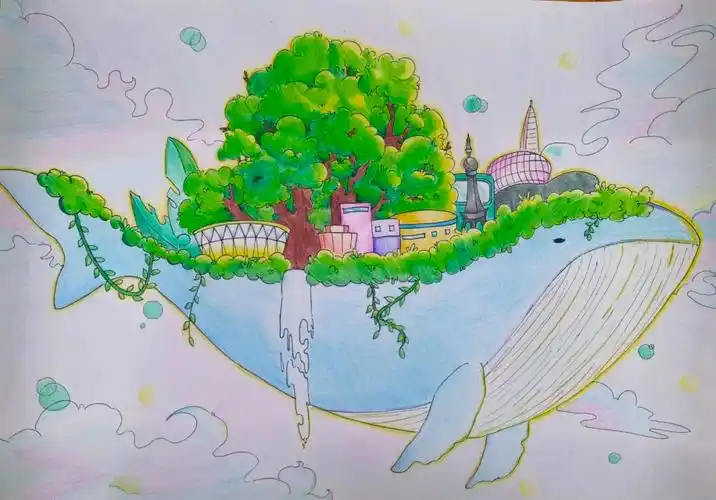 世界环境日中小学生绘画比赛获奖作品《和谐自然》--简笔画大全