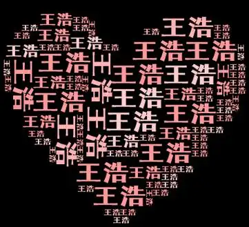 ps:制作由姓名组成的心形图片 名字 王浩