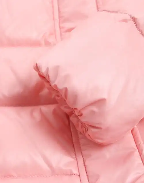 女童冰粉色童带帽羽绒服