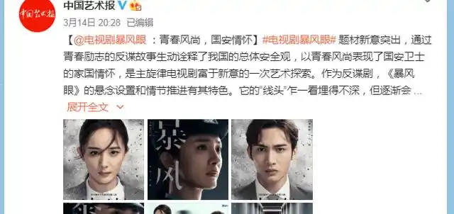 杨幂:《暴风眼》中演技欠火候,专家称"表演还可以更具层次感"_电视剧