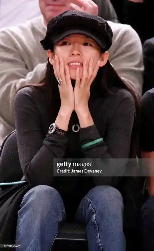 章子怡2007年1月与时任男友vivi nevo在纽约观看篮_人生_事业_感情