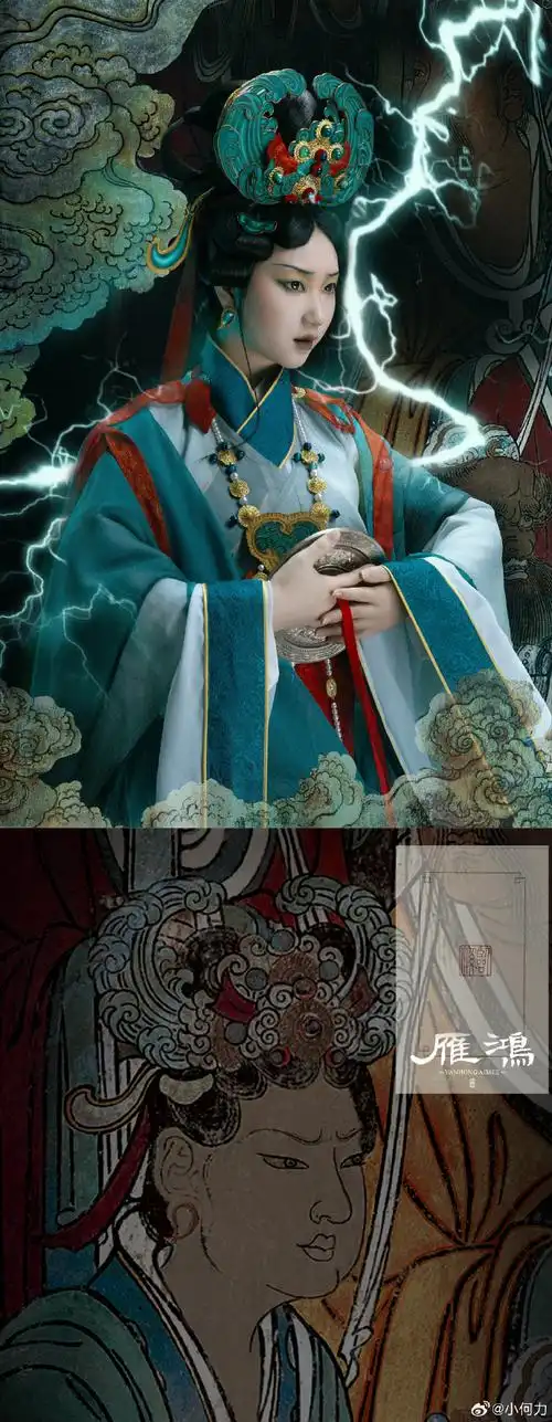 春节##手工##国潮正当红#  头冠服饰均出自@雁鸿aimee  摄影后期:原