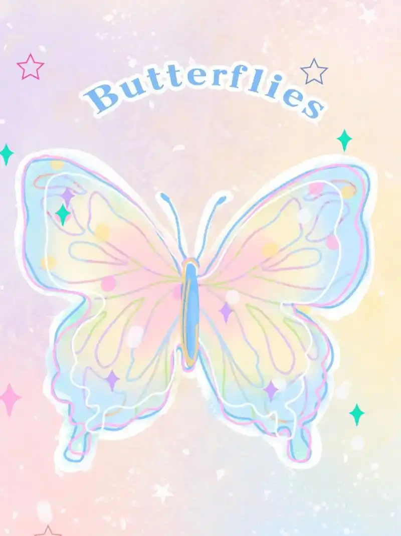 96 ins风 仙女蝴蝶壁纸 图案| 请接收  仙气飘飘的蝴蝶~底色我真的