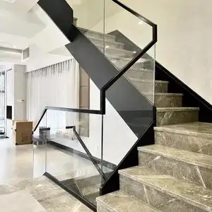 苏州太仓常熟昆山张家港无锡楼梯钢化玻璃扶手护栏侧挂厂家直销