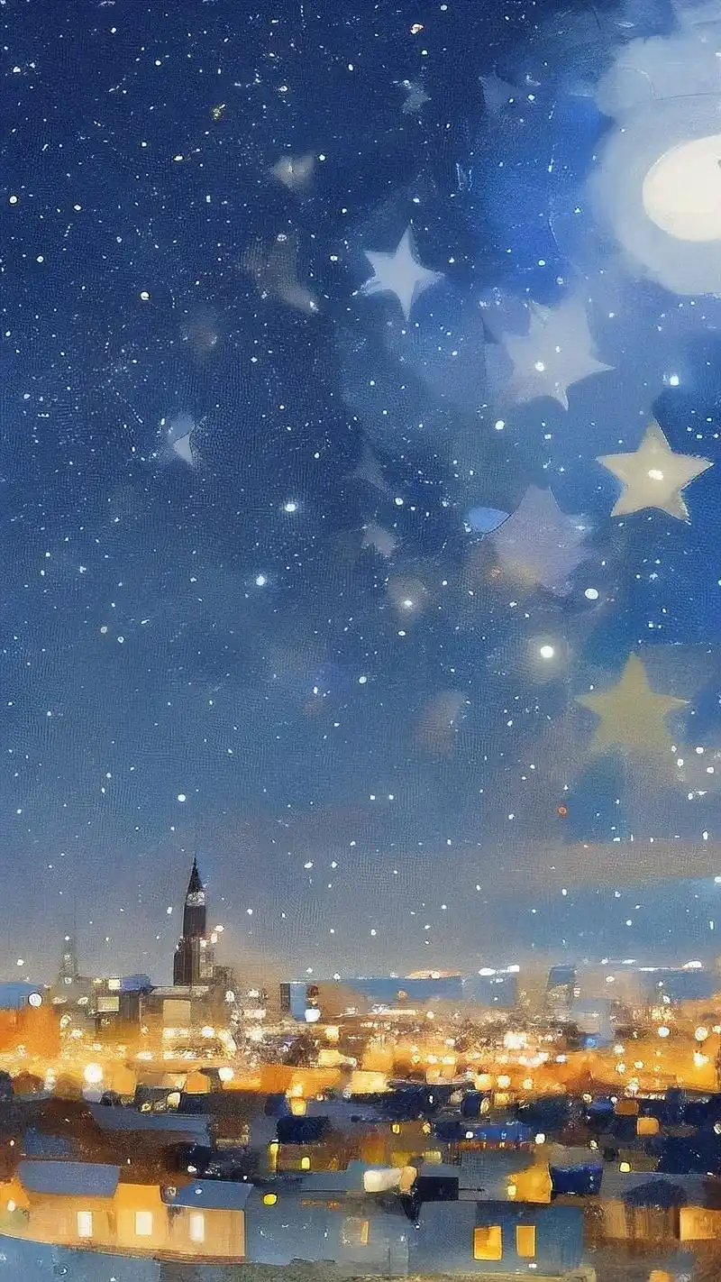手机锁屏壁纸90,星空下的城市夜景78