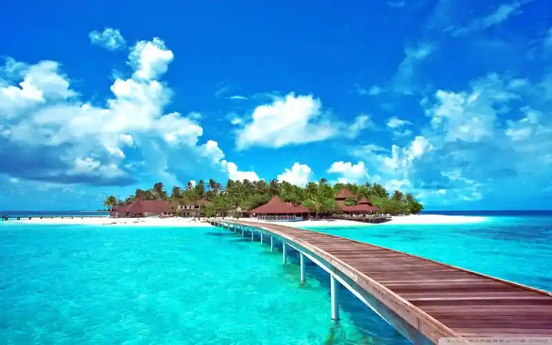 蓝天白云大海唯美壁纸