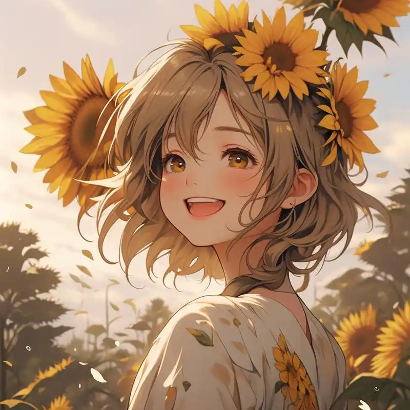 唯美向日葵女孩97头像合集
