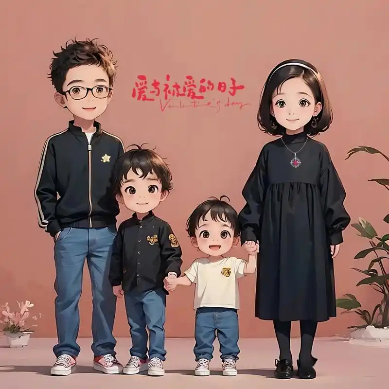 亲子头像93一家四口两个儿子的头像来喽 有你们就幸福满满06