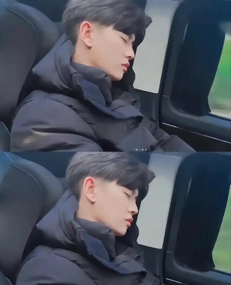 在车上睡着的伦 杀青啦,辛苦我王了,好好休息吧 #任嘉伦al - 抖音
