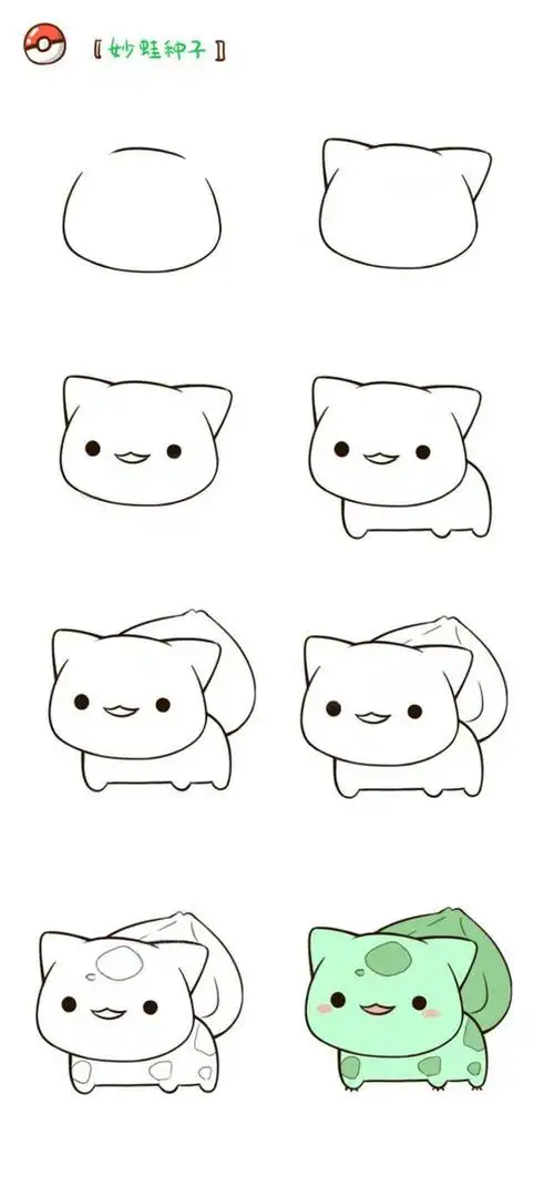 卡通小动物简笔画的详细步骤简单易学叫上孩子一起画起来吧