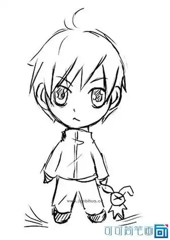 简单q版动漫男生人物简笔画