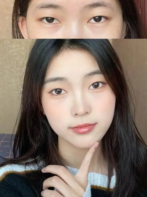 单眼皮内双清透裸感妆78日常消肿又温柔75