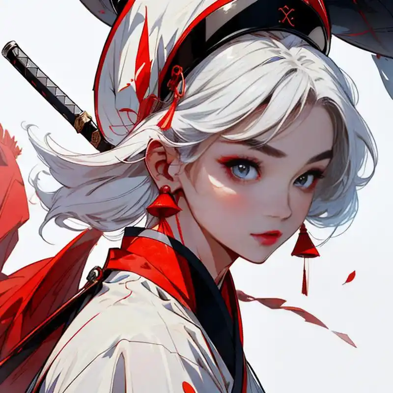 二次元白发侠女#不穿秋裤也能过冬#  #动漫白发美女