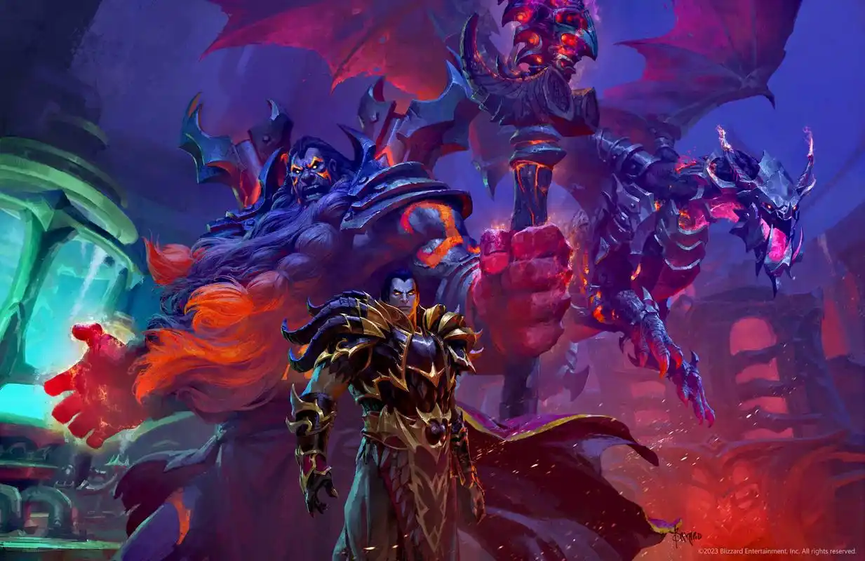 wu创作的一组游戏《魔兽争霸》角色场景绘画,展现了兽人与人类的形象