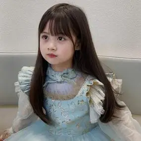 儿童假发空气刘海中长发可爱女童长发网红日常圆脸透气仿真全头套