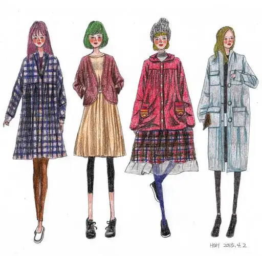 彩铅 人物 服装 时尚 hqh