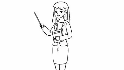 长发老师简笔画