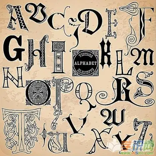 欧式复古风格英文字体图片