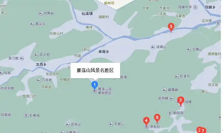 温州雁荡山景区地图