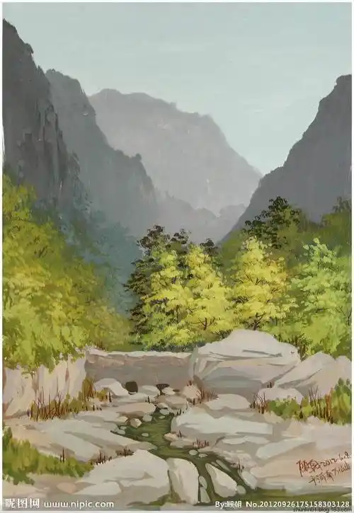 风景水粉画 风景水粉画图片大全