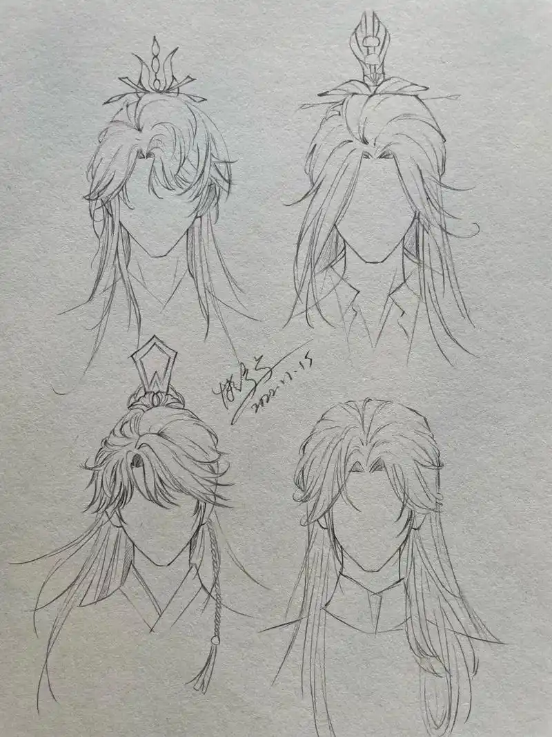 练习临摹了一组游戏里的人物发型,一提到游戏动漫人物,不得不说说最近