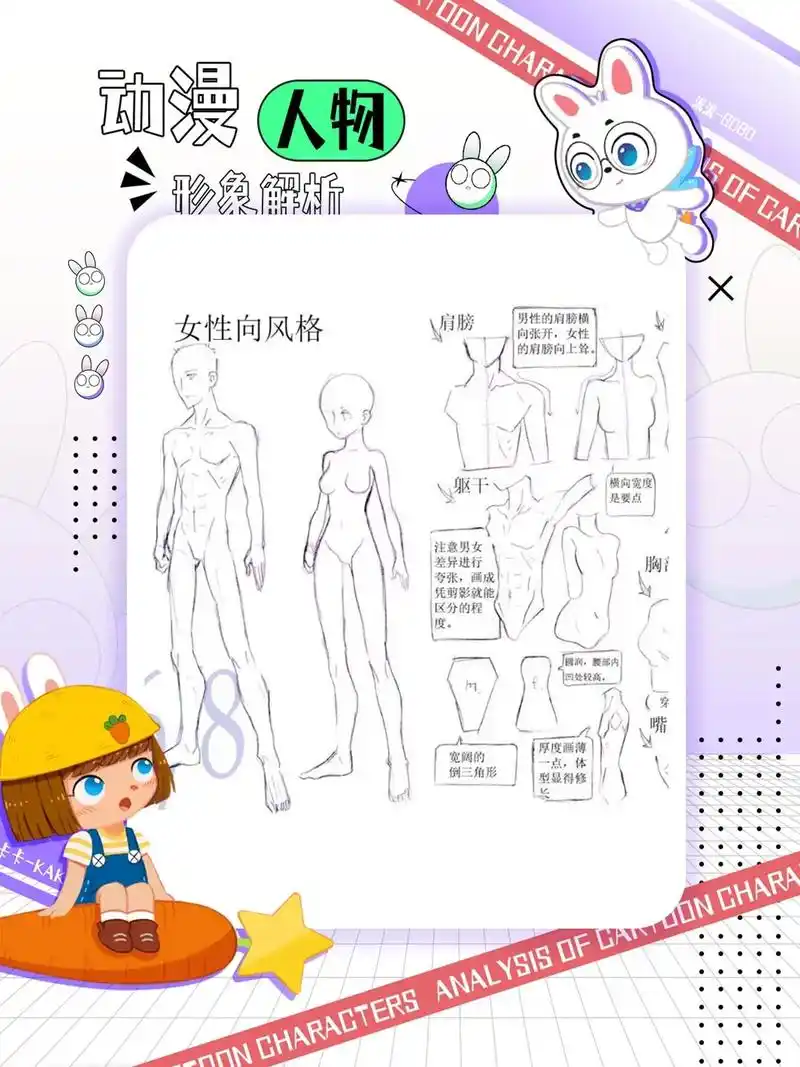 动漫人物形象解析|头身比例漫画手绘笔记.人物插画设计师yie - 抖音