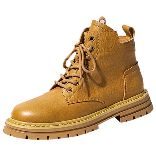 大黄男款英伦风时尚百搭高帮靴子高级2022新款马丁靴