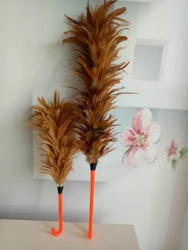 纯手工小号鸡毛掸子不掉毛鸡毛掸子手工羽毛刷 家用车用鸡毛掸子_不