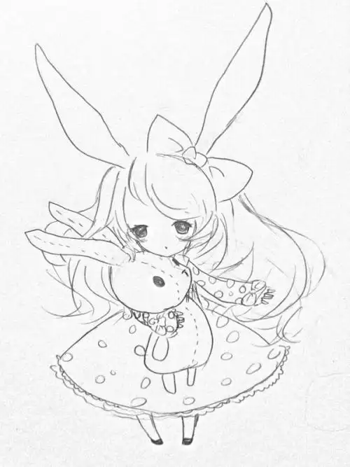 长发公主怎么画简笔画q版的