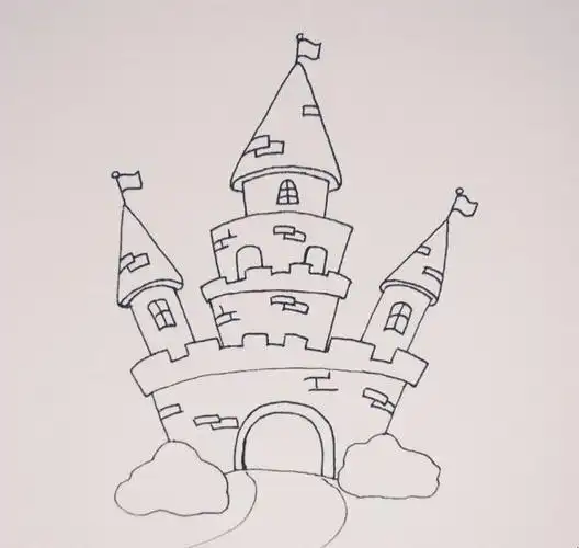 最简单的城堡简笔画 简笔画城堡的(图3)