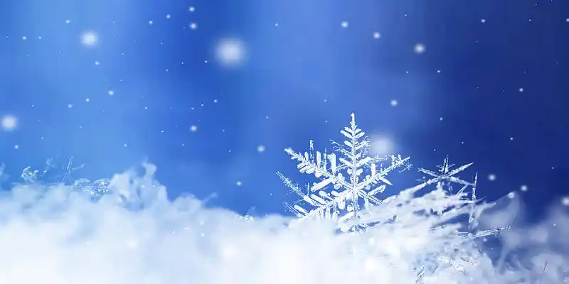 蓝色简约唯美云层圣诞节冬天雪花光效展板背景冬天圣诞节雪花