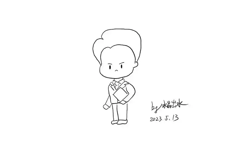 【简笔画】20230513侧身站的小人