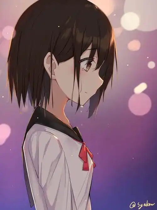 恋の泪syakou的pixiv人物侧脸插画图片