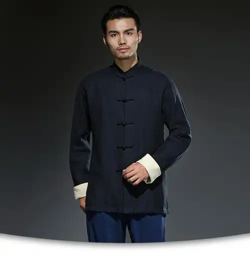 正念设计师原创秋装唐装男中国风男装外套新中式亚麻盘扣长袖唐装