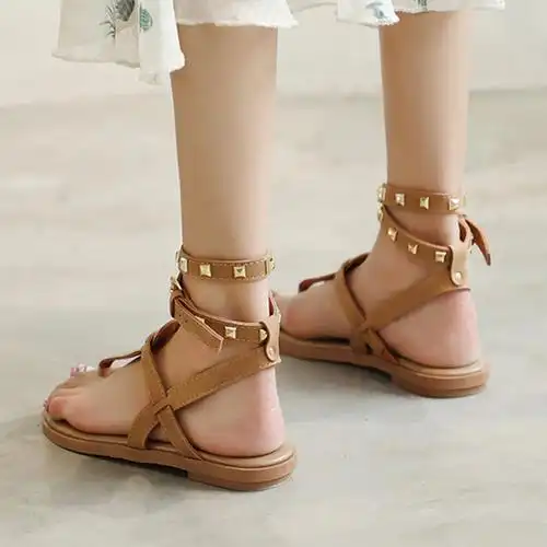 仙女风夹趾凉鞋女ins潮平底2019夏季新款学生一字带罗马海边沙滩