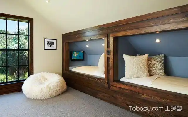 兄妹双人儿童房隔断效果图1