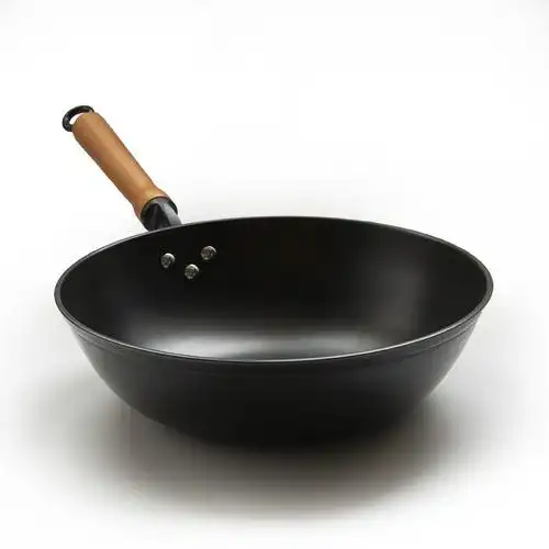 铁锅港庄陈枝记炒锅涂层生铁铸铁不粘锅煤气灶电磁炉炒锅