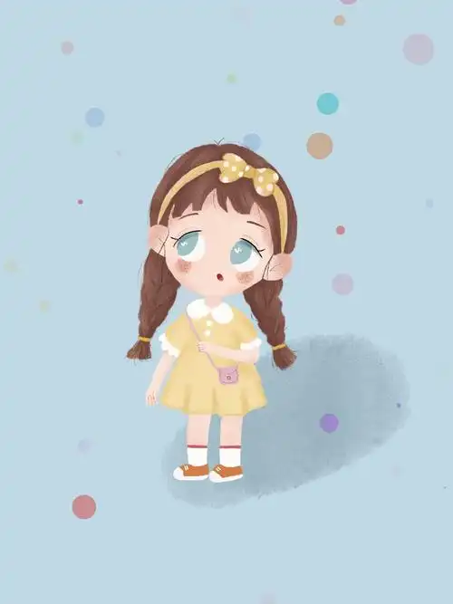 可爱风小女孩插画