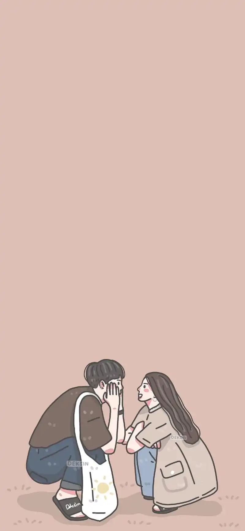 超甜情侣插画壁纸!好看!