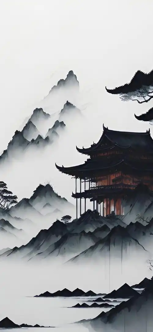 一期山水画壁纸好有意境美