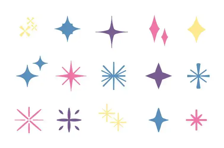 手绘风格闪亮的星星矢量素材