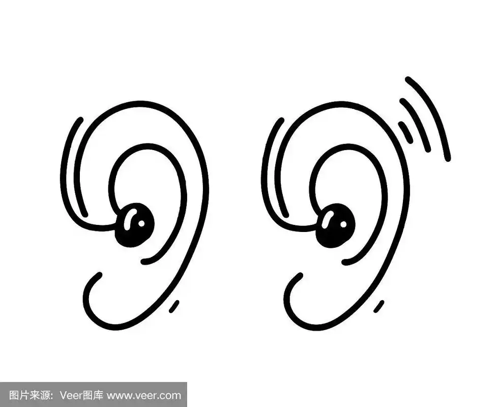 ear hearing aid hand drawn vector illustration