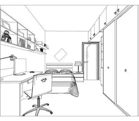 女孩房间设计图卧室简笔画