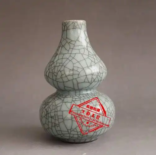 景德镇陶瓷器仿官窑开片花瓶现代家居客厅装饰工艺品简约摆件摆设