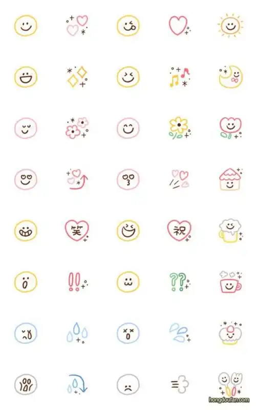 简单可爱的爱心微笑音符房子咖啡符号手绘小图案简笔画大全